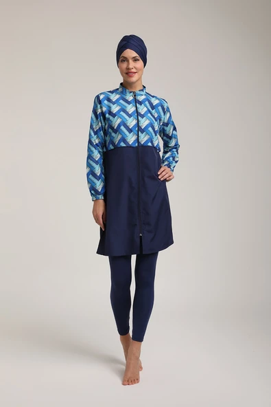 Chelly Kadın Fermuarlı Tam Kapalı Tesettür Mayo T 5450 - 2