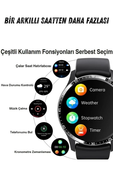 Yeni Watch Spor Erkek Amoled Ekran Akıllı Saat Arama Yapan,nfc,gps,sağlık Iphone Huawei Uyumlu 8-9 - 4