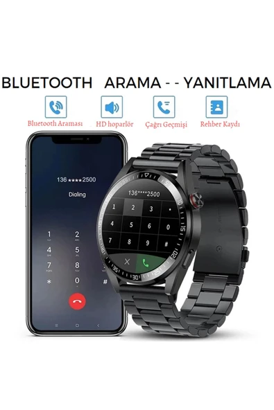 Spor Klasik Arama Yapan Erkek Akıllı Saat Android&ios Huawei Iphone Samsung Xiaomi Uyumlu Kol Saati - 5
