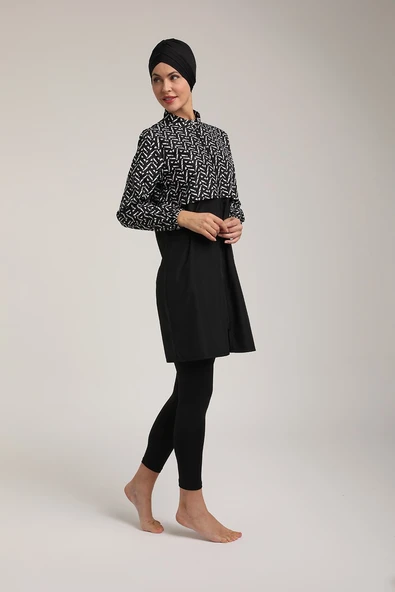 Chelly Kadın Fermuarlı Tam Kapalı Tesettür Mayo T 5450 - 10