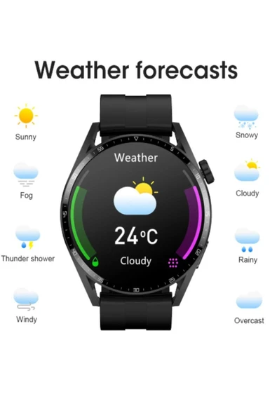 Watch Spor 46mm Amoled Ekran Yuvarlak Kasa 1.52 Inç Erkek Akıllı Saat Iphone Huawei Xiaomi Uyumlu 8 - 6