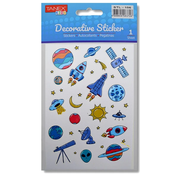 Tanex Kids Sticker Uzay Araçları 34 Parça (STL-106)
