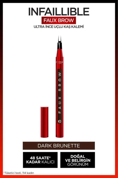 Loreal Paris Infaillible Faux Brow Ultra İnce Uçlu Kaş Kalemi - Dark Brunette