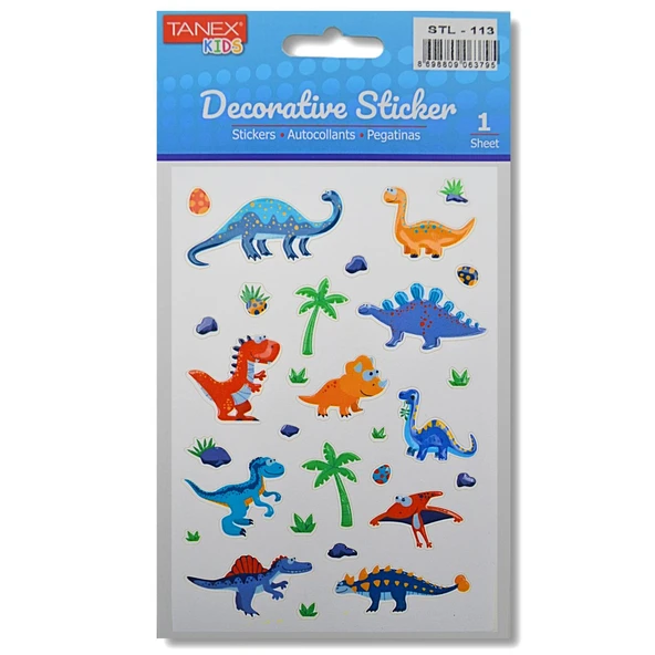Tanex Kids Sticker Sevimli Dinozor 29 Parça (STL-113)