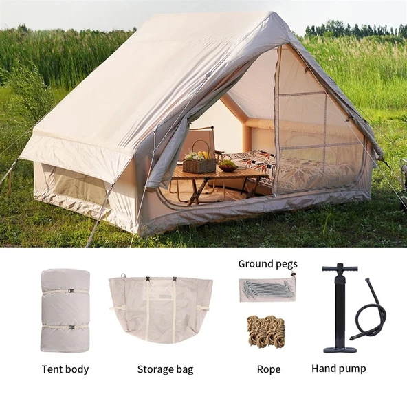 Yek Outdoor 6 Kişilik 4 Mevsim Pompalı ve Soba Çıkışlı Şişme Çadır 300x210x200cm - 3