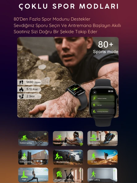 Watch HK 10 + Mini Plus Uzay Gri AMOLED Ekranlı Akıllı Saat 41mm, 2GB Depolama, iPhone & Huawei Uyumlu 8,9,10 - 7