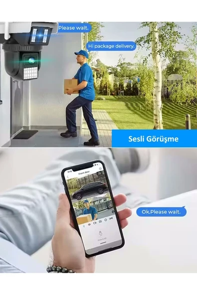 3040 Wifi 6mp Dual Lens Ip Güvenlik Kamerası 256 GB| Hareketli Kablosuz, Gece Görüşü, Kişi Takibi, Türkçe Sesli Görüşme Dış iç Kamera O-Kam - 7