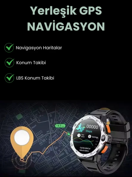 Watch PG 4G LTE Yuvarlak Akıllı Saat 64GB SIM Kartlı Kameralı WiFi Çocuk Ve Yetişkin Huawei iPhone Uyumlu 8 9 10 - 7