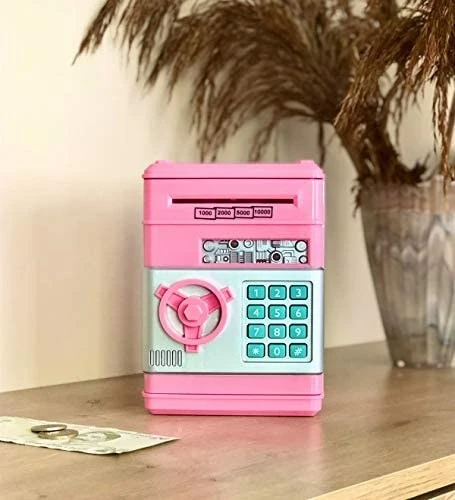 Kumbara Şifreli Atm Kasa Para Yutan Kumbara Şifreli Pembe - 2