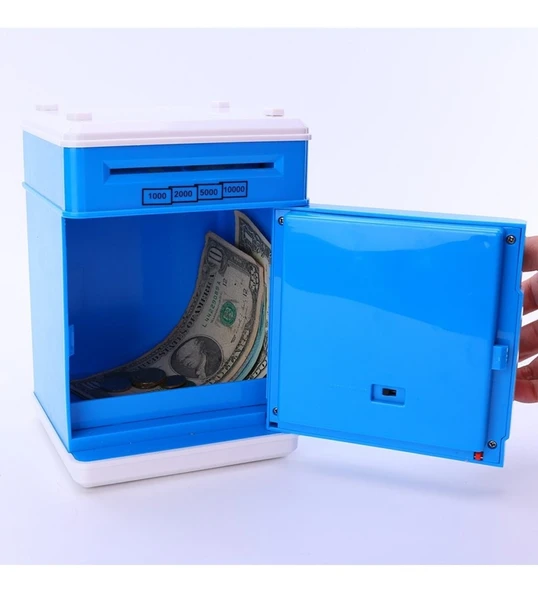 Kumbara Şifreli Atm Kasa Para Yutan Kumbara Şifreli Mavi - 3
