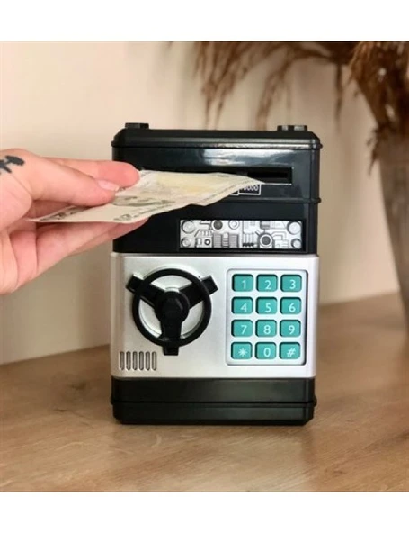 Kumbara Şifreli Atm Kasa Para Yutan Kumbara Şifreli Siyah - 2