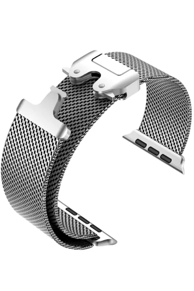Apple Watch Uyumlu Milano Örgü Loop Paslanmaz Çelik Kordon (42mm-45mm-49mm) - Manyetik Toka Ultra/SE/7/8/9/10