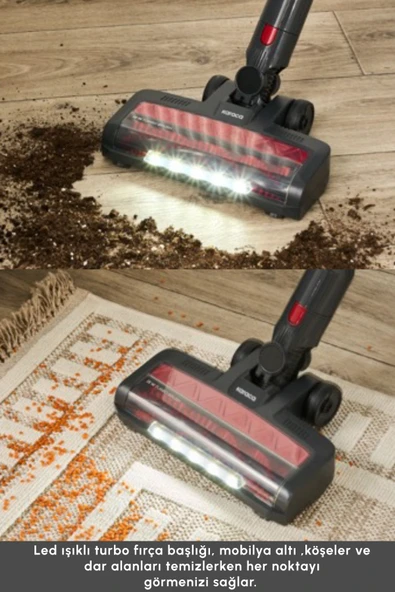 Vantuz Power Up Dikey Süpürge Imperial Red - 7