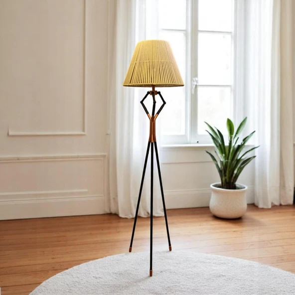 Seren Siyah Bronz Tripod Lambader - 2