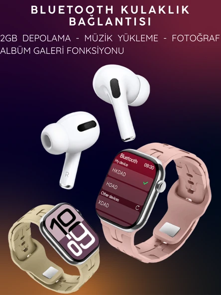 Watch HK 10 + Mini Plus Siyah AMOLED Ekranlı Akıllı Saat 41mm, 2GB Depolama, iPhone & Huawei Uyumlu 8,9,10 - 4