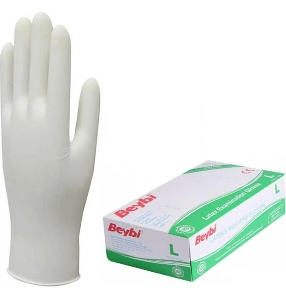 Beybi Lateks Pudralı Eldiven L 100'lü