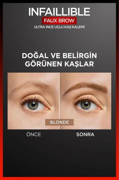 Loreal Paris Infaillible Faux Brow Ultra İnce Uçlu Kaş Kalemi - Blonde - 2