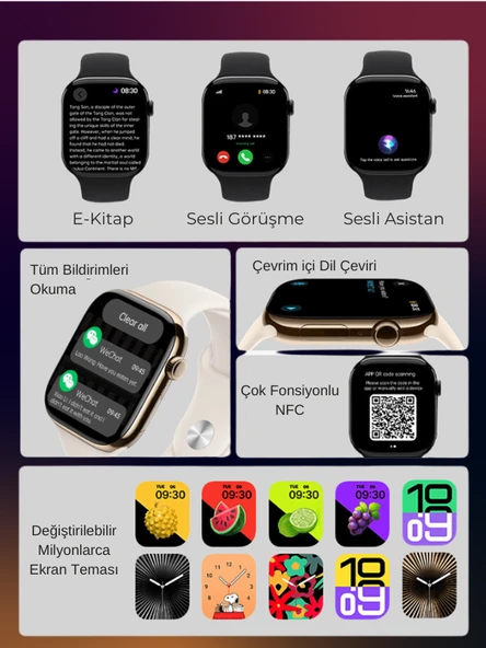 Watch HK 10 + Mini Plus Uzay Gri AMOLED Ekranlı Akıllı Saat 41mm, 2GB Depolama, iPhone & Huawei Uyumlu 8,9,10 - 8