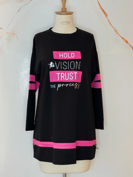 TAŞLI YAZILI SWEATSHIRT - 3