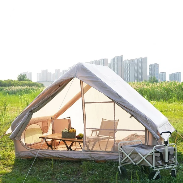 Yek Outdoor 6 Kişilik 4 Mevsim Pompalı ve Soba Çıkışlı Şişme Çadır 300x210x200cm
