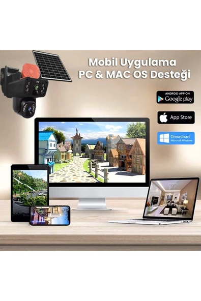 O-KAM 4G Sim Kartlı Kablosuz Güvenlik Kamerası | 6 MP Full HD, Gece Görüşlü ve Güneş Panelli 128GB Solar Kamera -3915 - 20