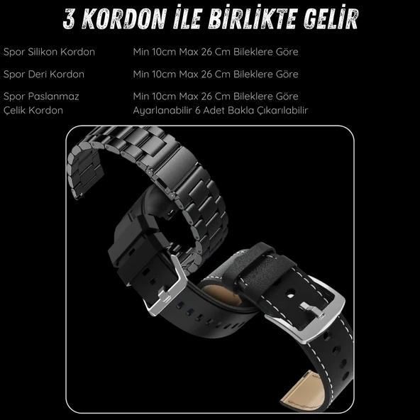 Yeni Spor Watch GT3 MAX Siyah Akıllı Saat 1.45 İnç 46mm NFC/Sesli Arama Huawei iPhone Uyumlu 8,9,10 - 4