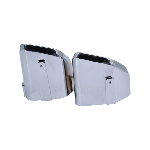 Krom Kaplama Difüzör Egzoz Ucu Görünümlü Aksesuar - 25 cm Plastik Malzeme Dekoratif Köşeli Egzoz Ucu - 2