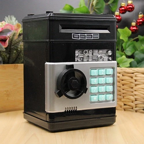 Kumbara Şifreli Atm Kasa Para Yutan Kumbara Şifreli Siyah - 3