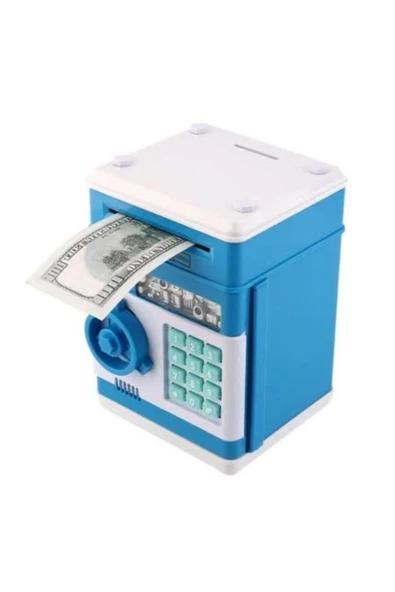Kumbara Şifreli Atm Kasa Para Yutan Kumbara Şifreli Mavi - 2