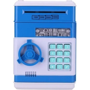 Kumbara Şifreli Atm Kasa Para Yutan Kumbara Şifreli Mavi