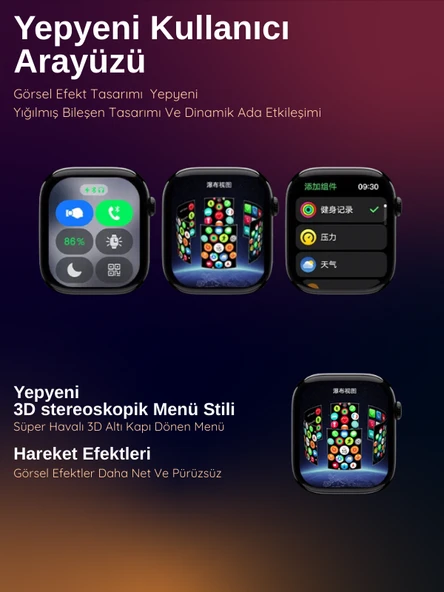 Watch HK 10 + Mini Plus Siyah AMOLED Ekranlı Akıllı Saat 41mm, 2GB Depolama, iPhone & Huawei Uyumlu 8,9,10 - 3
