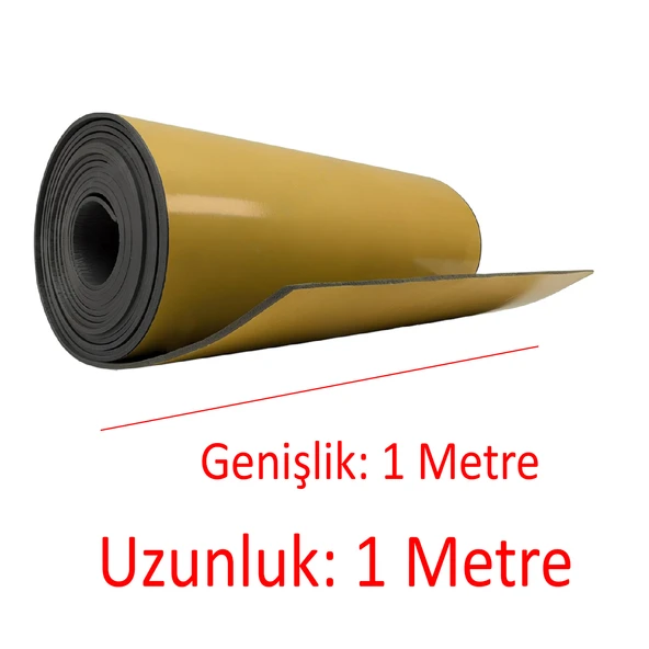 Araç Ses Isı Yalıtım İzolasyon Bandı En:100 cm Kalınlık:5 mm Uzunluk:1 Metre Yapışkan Kauçuk Sünger - 2