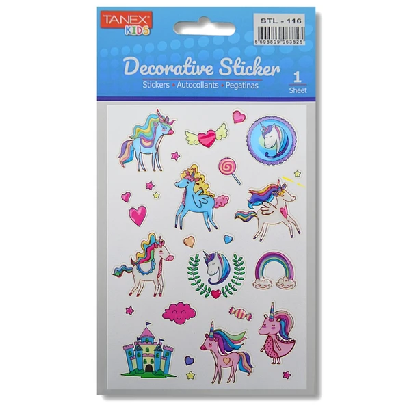 Tanex Kids Sticker Unicorn Serisi 27 Parça (STL-116)