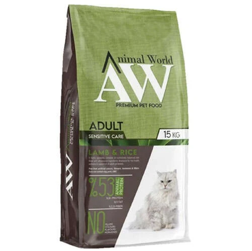 Animal World Kuzu Etli Yetişkin Kedi Maması 15 kg
