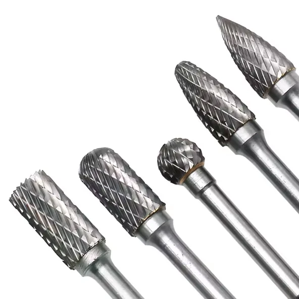 Freze Uç Törpü Kalıpçı Metal Demir Ahşap Plastik Taş Oyma Makinesi Ucu 5'li Uç Seti Matkap Uyumlu - 9