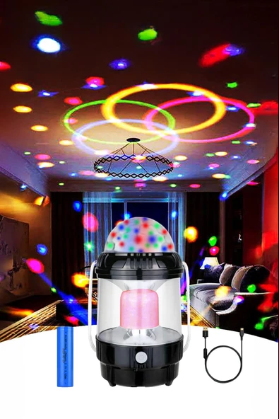Şarjlı RGB Projeksiyon Gökyüzü Gece Lambası Kamp Feneri Işıldak Powerbank Özellikli Pilli M001 - 2
