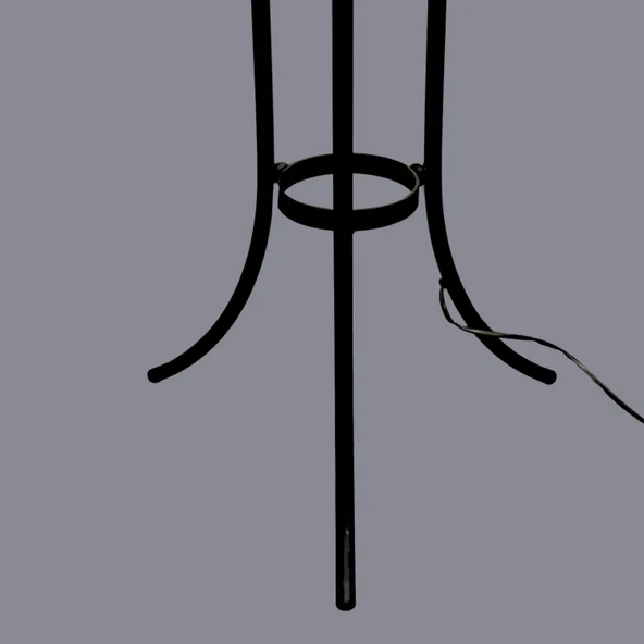 Zarela Siyah Eskitme Taş Detaylı Lambader - 3