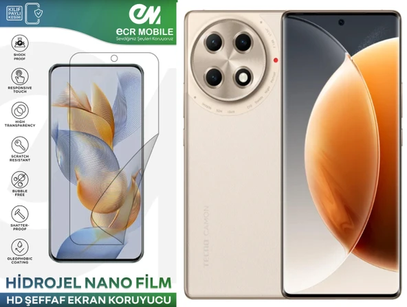 Tecno Camon 30S Pro ile Uyumlu Hidrojel Ekran Koruyucu Film HD-ŞEFFAF(Tempered Cam Değildir!) - 1