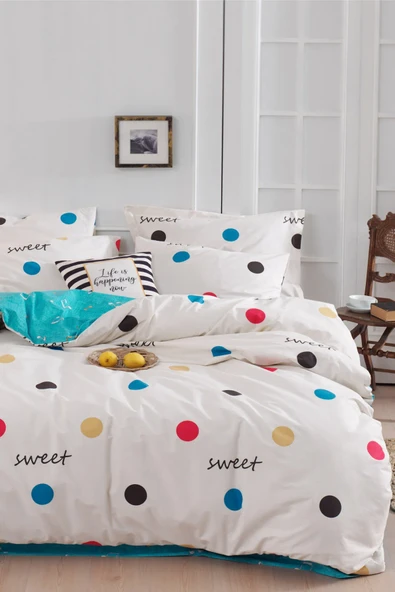Enlora Home Stk Nevresim Seti Çift Kişilik Baskılı Snoker Krem