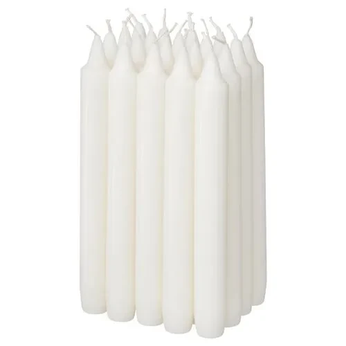 IKEA NEJLIKSYREN ŞAMDAN MUMU DEKORATİF MUM 20 ADET BEYAZ 19 CM