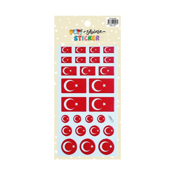 Puti Shine Sticker - Türk Bayrağı 2 (09971)
