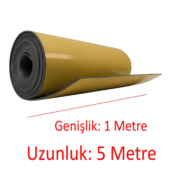 Yapışkanlı Araç Ses Isı Yalıtım İzolasyon Bandı En:100 cm Kalınlık:5 mm Uzunluk 5 Metre Kauçuk Sünger - 2