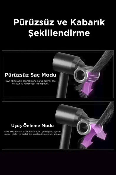 Torima H5 Gri Güçlü Saç Kurutma Makinesi Saç Şekillendirici - 6