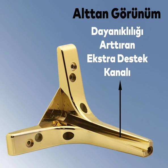 Mobilya Kanepe Sehpa TV Ünitesi Koltuk Ayağı 17 cm Gold Altın Baza Ayak 4 Adet - Resim 2