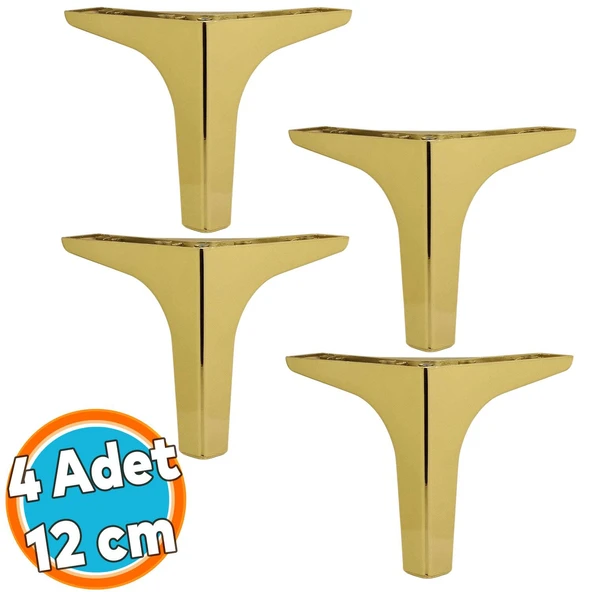 Mobilya Kanepe Sehpa TV Ünitesi Koltuk Ayağı 17 cm Gold Altın Baza Ayak 4 Adet