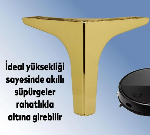 Mobilya Kanepe Sehpa TV Ünitesi Koltuk Ayağı 17 cm Gold Altın Baza Ayak 4 Adet - Resim 4
