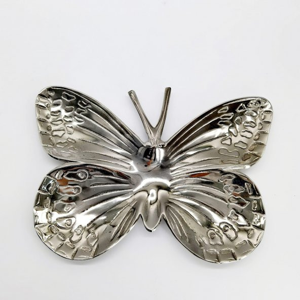 Lucky Art Silver Kelebek Küçük Dekoratif Tabak 23x17 cm PG 050