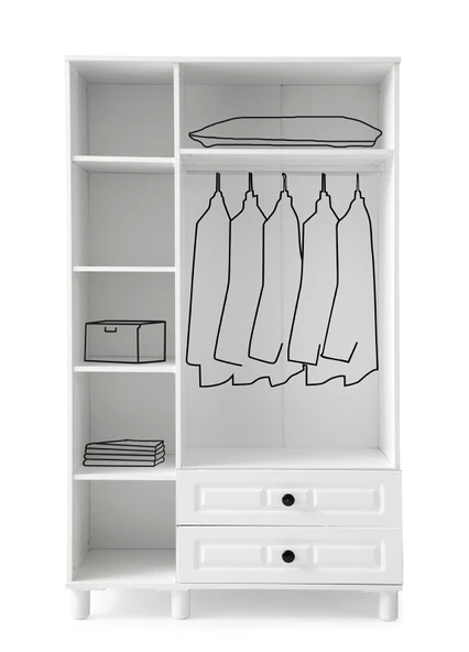 FEYZAN MDF 3 KAPILI DOLAP - BEYAZ - 2