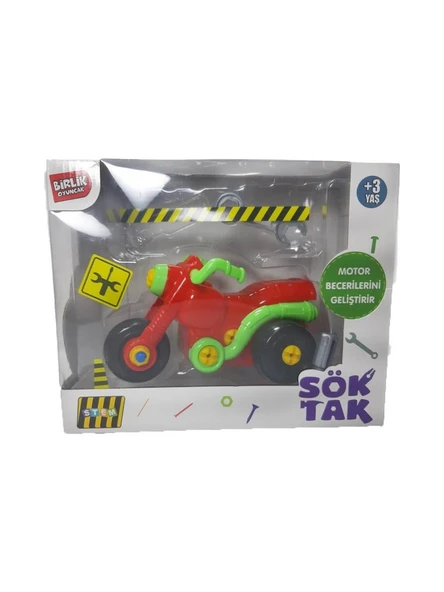 Birlik Toys Kutusuz Sürtmeli Sök Tak Oyuncak Motorsiklet 14 cm
