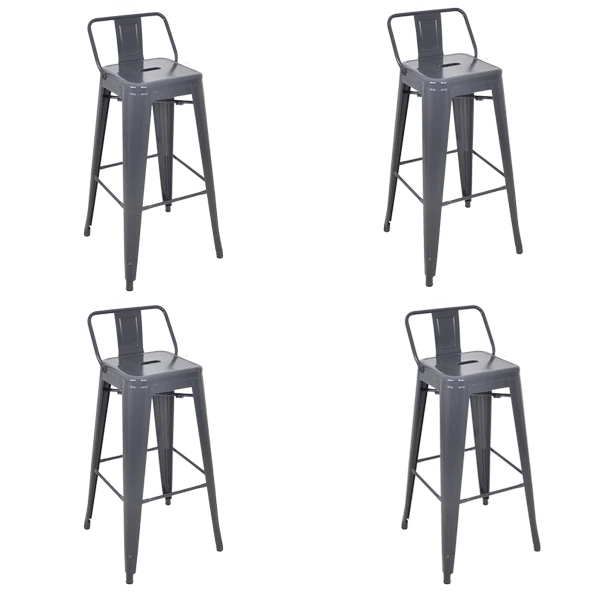 Tolix Sırtlı Metal Bar (4 Adet)